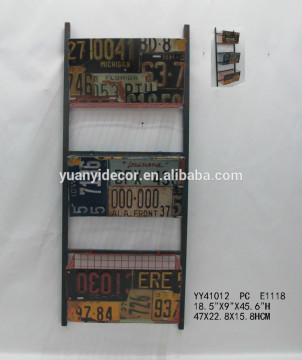 vintage magazine metal wall shelf, three tiers metal shelf