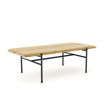 Table à pied en acier en carbone en bois