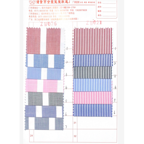 Tecido para camisa listrada de algodão escorregadio