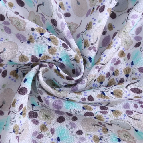 High Quality Super Soft Custom Floral Digital Printed Double Gauze Muslin Fabric for Baby Swaddle