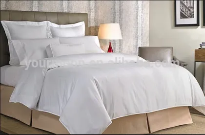 Cheap polycotton white plain hotel bed sheet set/bed linen