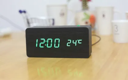 Wholesale wooden clock bamboo clock led clock