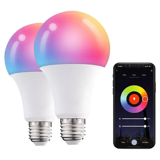 Tuya WiFi Smart RGBW Color Bulb - E26/E27, Compatible with Alexa and Google Assistant (7W/9W/12W)