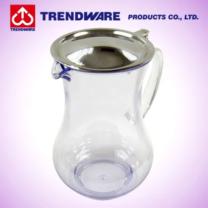 Restaurant SAN Plastic Water Pitcher with Stainless Steel Lid