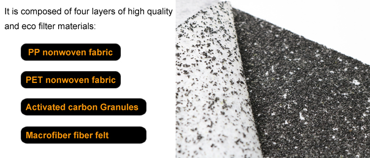 Non-Woven activated carbon filter cotton for car