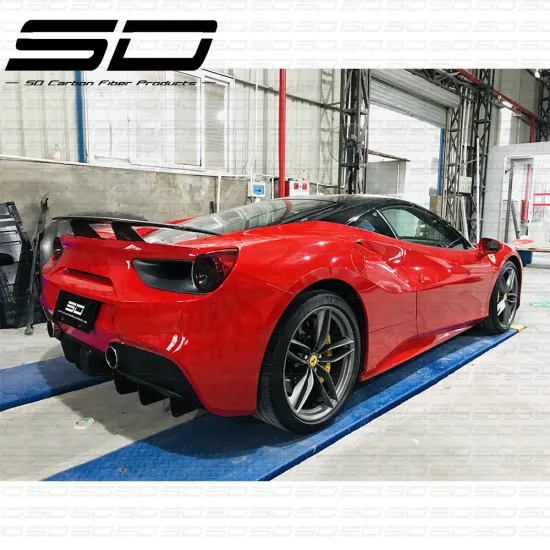 N Style Carbon Fiber Rear Bumper and Diffuser Kit for F488