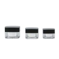 Clear Black Square CosmeticCream duplo acrílico com tampa