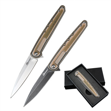 Tactical D2 Folding Pocket Knife for Camping, Hunting, and Survival