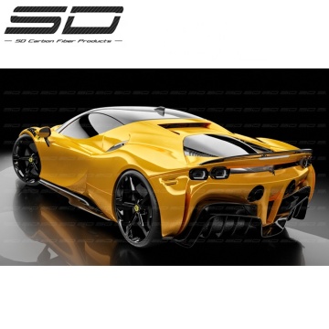 Carbon Fiber Rear Diffuser Tail Light Cover Kit for Ferrari SF90