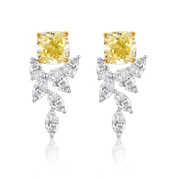 18K Gold Vintage Stud Earrings with Lab Diamonds: Luxurious 9K, 10K, 14K, and 18K Fine Stud Jewelry for Women