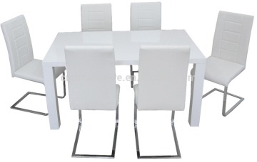high quality white dining table set with cushion seat and back