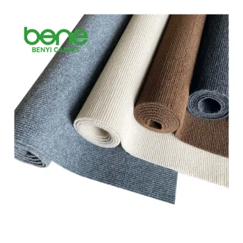 Benyi Carpet: Simple Japanese Style Solid Color Striped Polyester Felted Room Carpet