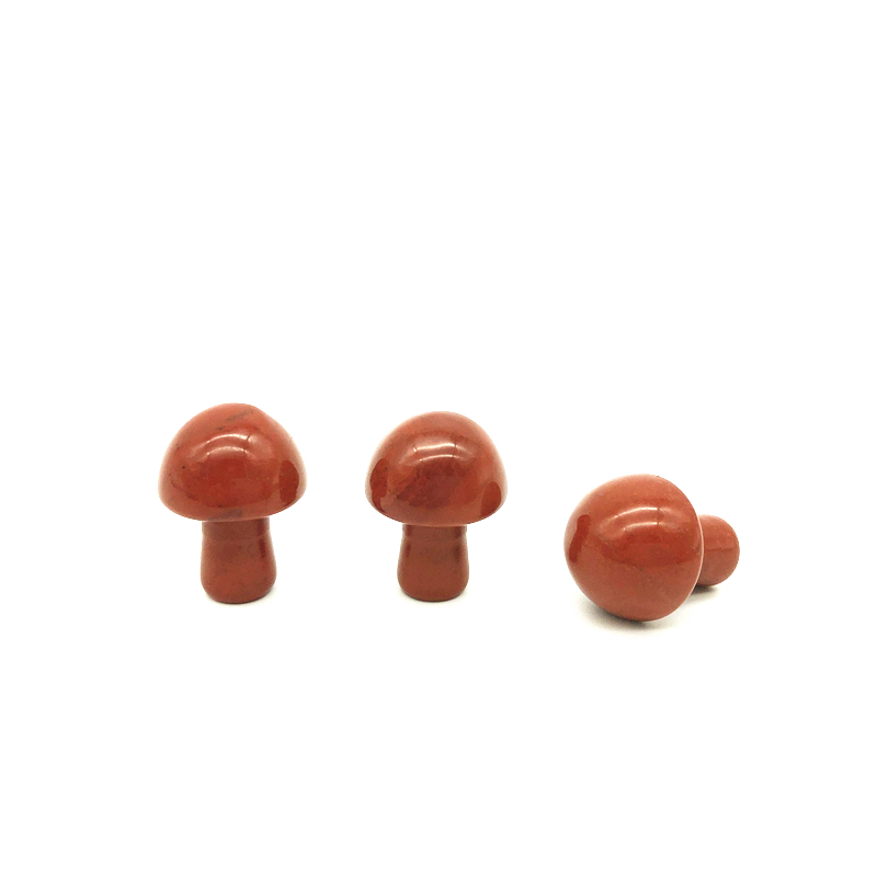 1/2Pcs Lovely Natural Red Jasper Mushroom Shaped Polished Stone Decor Healing Gift Natural Stones and Minerals