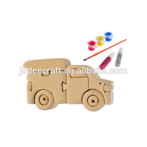 3D wooden craft puzzle truck