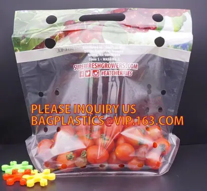 fresh cherry tomato packaging bag, Fresh Fruit Preservative General Grape bag, Cherry Red Lift Sealed Packaging Bag