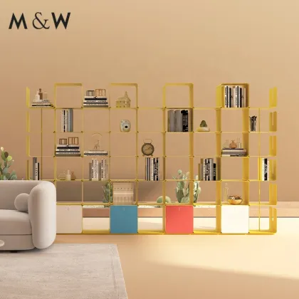 M&W Portable Modern Metal Bookcase for Office
