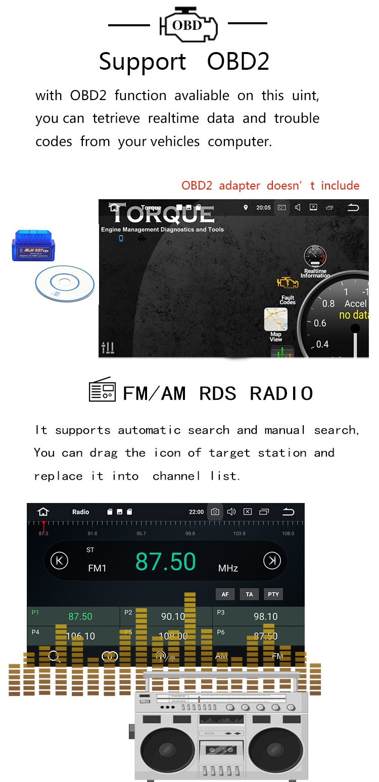 adjust screen full touch built in DSP car navigation