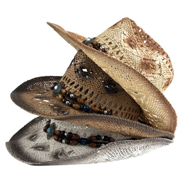 Retro Windproof Sunscreen Hollowed Out Cowboy Hat - Europe & US