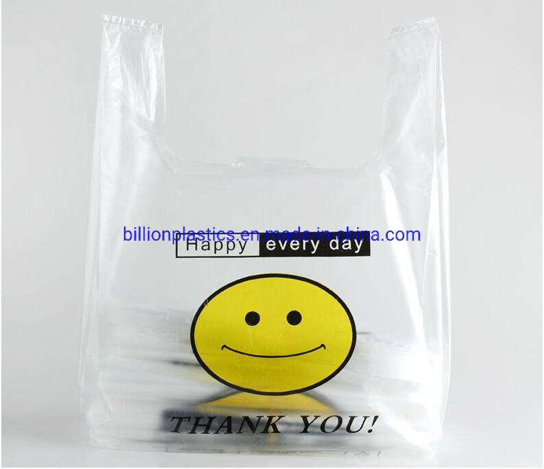 Supermarket Cheap Big Plastic T Shirt Shopping Bags with Custom Logo