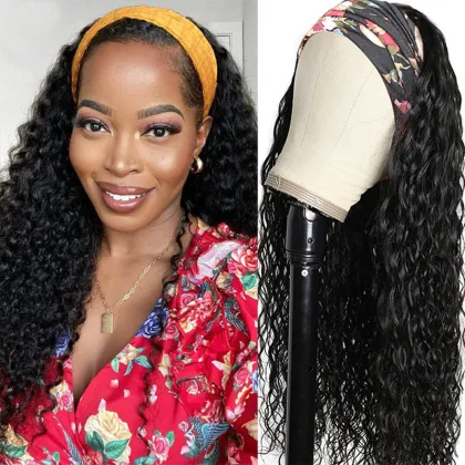 Headband Wigs 2021 Virgin Hair water wave Headband Wig Cuticle Aligned Hair Headband Wig for Women water wave