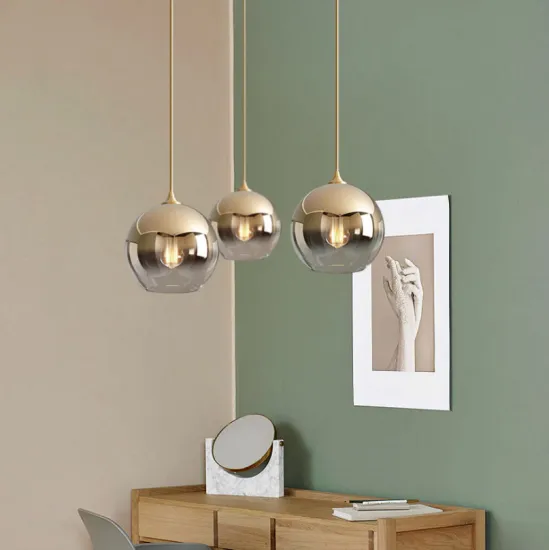 Hand Blown Nordic Modern Glass Ball LED Pendant Lights for Kitchen, Hotel, and Restaurant