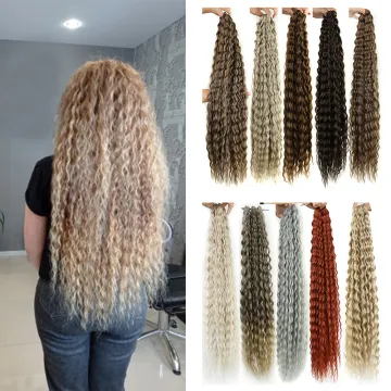 ZYR 30 Inch Soft Long Water Wave Crochet Hair Synthetic Goddess Braiding Hair Natural Wavy Ombre Blonde Hair Extensions