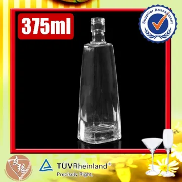 375ml custom shaped high white clear alcohol glass bottle