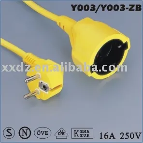 Europe VDE approved extension cord GS socket