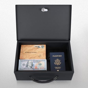 Large Fireproof Safe: 8.5\" x 12.8\" x 4.5\", Key Lock, Ideal for Home and Office Security Storage of Valuables and Documents