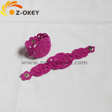 customized Rose design felt napkin rings