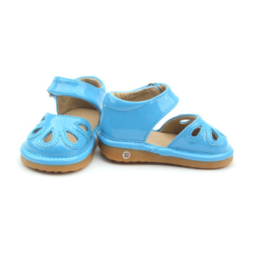 Детски обувки на едро Ефектни сини детски скърцащи обувки