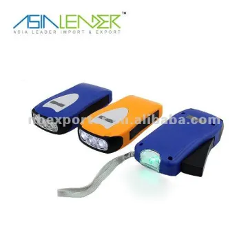 LED emergency hand-press flashlight with multi-function