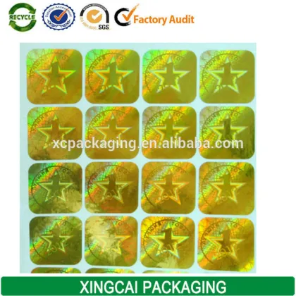 guangzhou xingcai custom hologram sticker for electronics