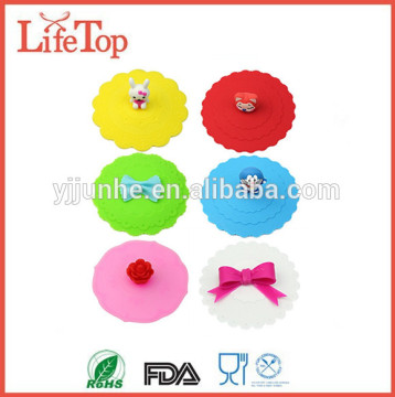 New Cute Anti-dust Silicone Glass Cup Cover Coffee Mug Suction Seal Lid Cap