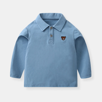High quality simple and handsome plain polos enfants lapel embroidered cotton boy polo tshirt