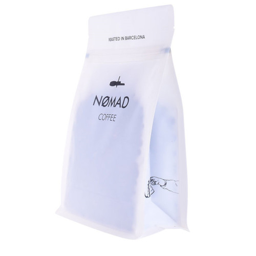 Exclusive Soft Touch Primary Packaging Of White Design Coffee Pouch