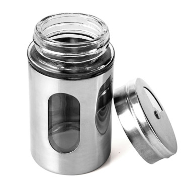 Round Stainless Steel Top Condiment Caddy for 100ml Seasoning Jars - Salt and Pepper Shakers