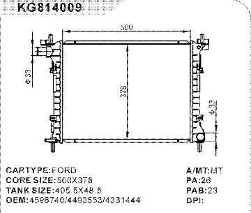 car radiator car for FORD     OEM:4596740/4493553/4331444