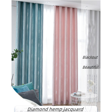 Diamond hemp jacquard curtain fabric