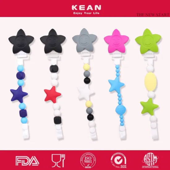 FDA bpa free food grade silicone teething pacifier clip funny baby pacifiers