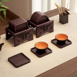 Solid Wood Heat Resistant Cup Coaster Set
