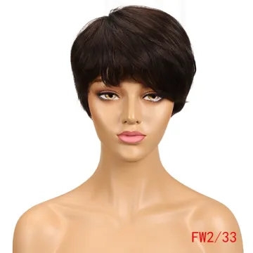 Rebecca factory wigs Ombre Color  Machine Made Cheap Short Bob Wig Remy Straight Hair Brazilian Human Hair Wigs for Black women