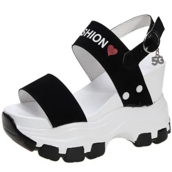 2025 Women's Custom Logo Summer Fashion Super High Heeled Wedges Sandals