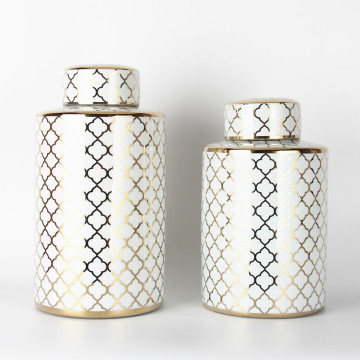 Jar decorativi in ​​ceramica di lusso in ceramica di lusso con coperchi