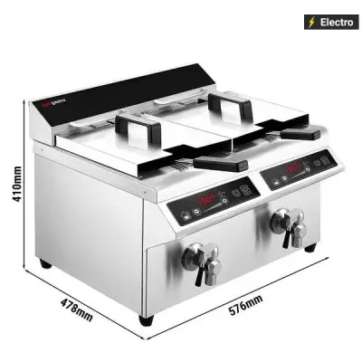 Electric Deep Fryers CE Industrial Counter Top Double Tanks Fryer