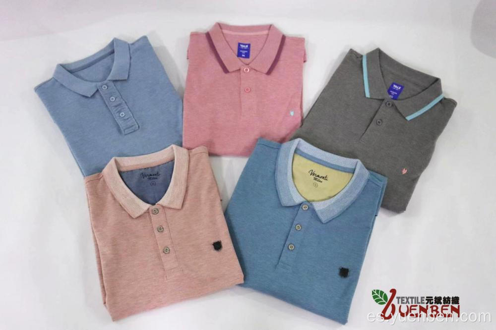 Tejido jacquard sólido con camisas de hombre con tapeta arrugada