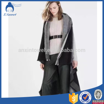 2016 wholesale personalised new jacquard blanket cape coat shawl for women ladies