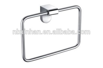 Contemporary stylish bathroom brass square towel ring chrome plated