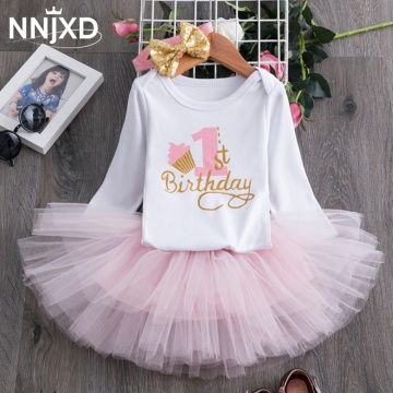2020 Winter Long Sleeve Baby Girls Dress For Girl Christening Birthday 0 1T Newborn Toddler Dress Kids Casual Wear Daily Clothes