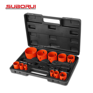 SUBORUI 19-76mm 14PCS HSS M42 Bi-Metal Hole Saw Cutter Kit for Metal and Wood